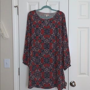 Anthropologie Paper Crown Geometric pattern dress